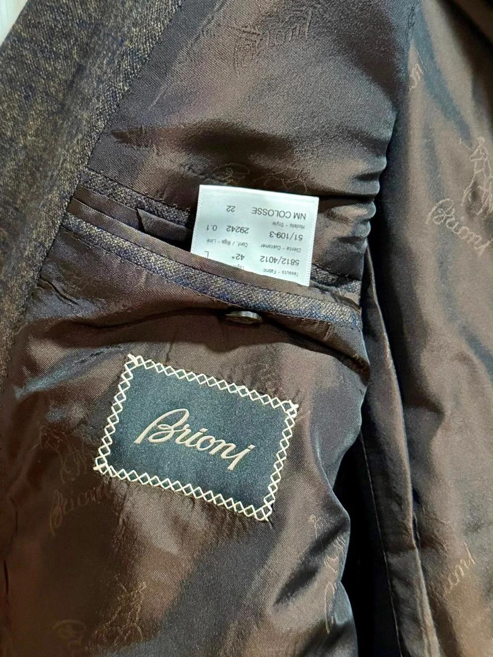 Brioni Brown and Blue Plaid Sport Coat